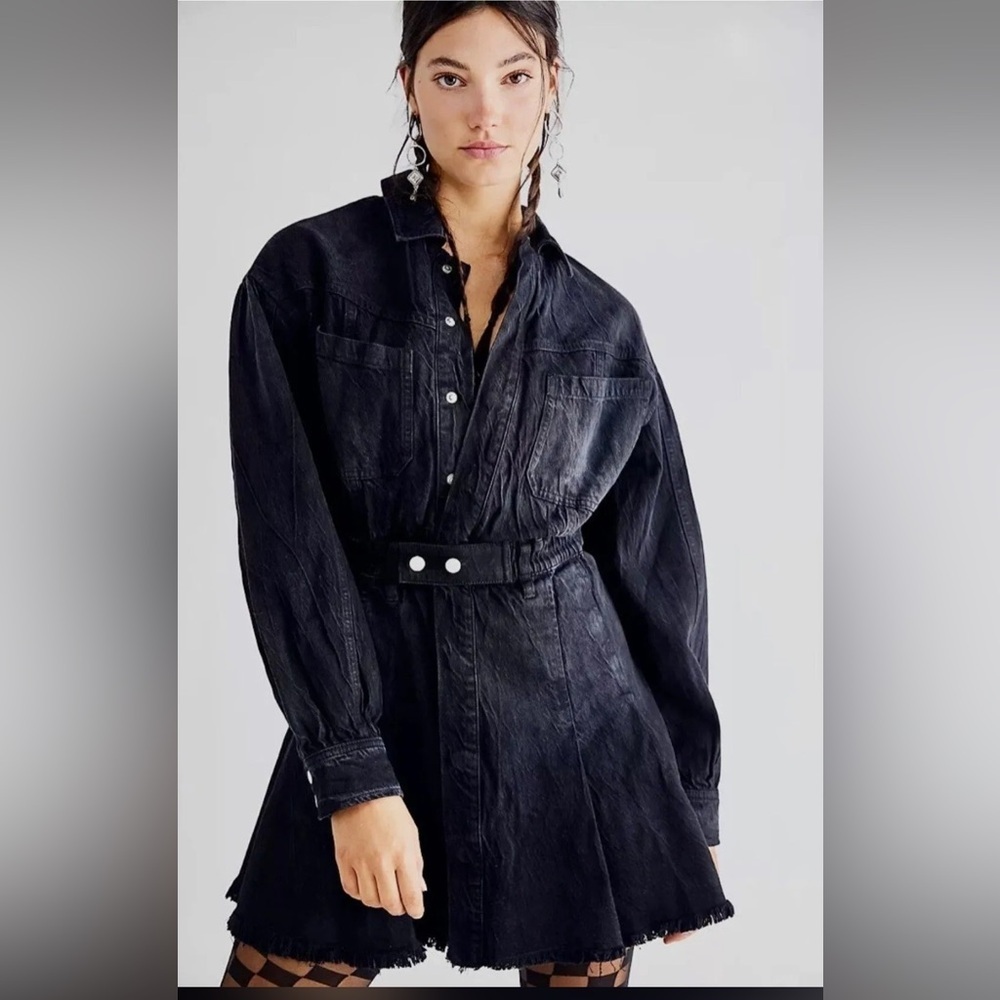 We The Free Chain of Command Denim Mini Dress NWOT